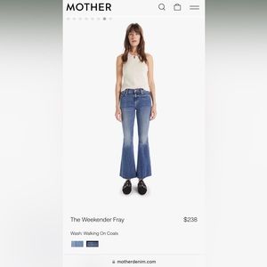 Mother jeans. The Weekender Fray. Walking On Coals. Mid rise flare size 31.